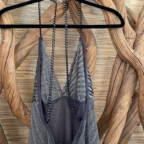 Uli Herzner gray silver beaded slip dress size XS 0 vintage project runway RARE - Picture 3 of 7